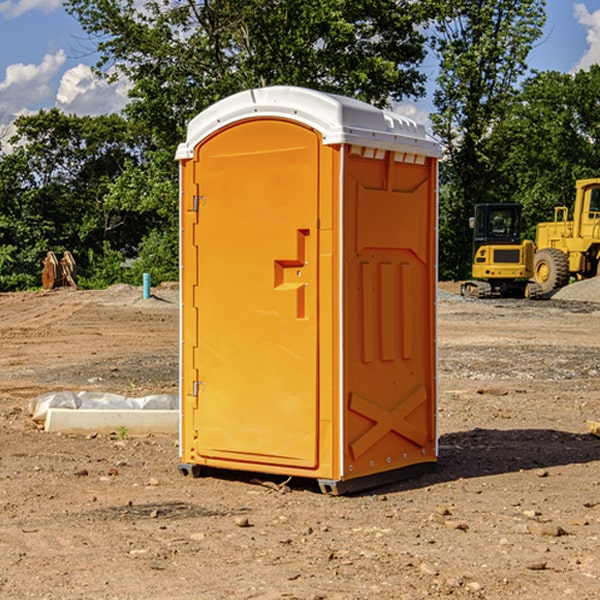 how often are the portable restrooms cleaned and serviced during a rental period in Baywood